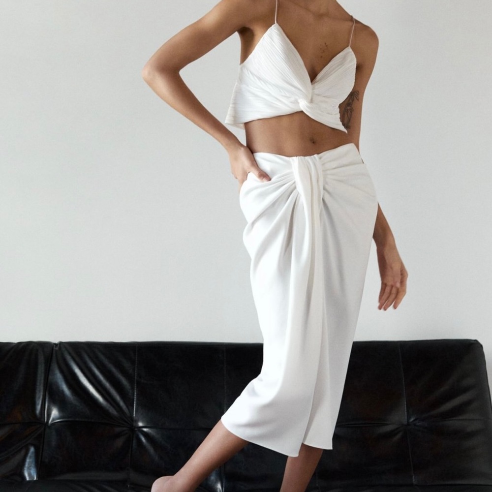 Zara Knotted Pareo Skirt NWT